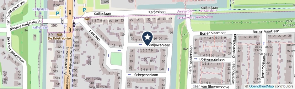 Kaartweergave Baljuwenlaan in Amstelveen