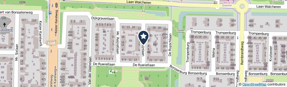 Kaartweergave Claes Persijnlaan in Amstelveen