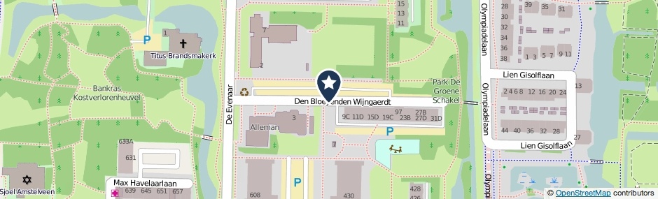 Kaartweergave Den Bloeyenden Wijngaerdt in Amstelveen