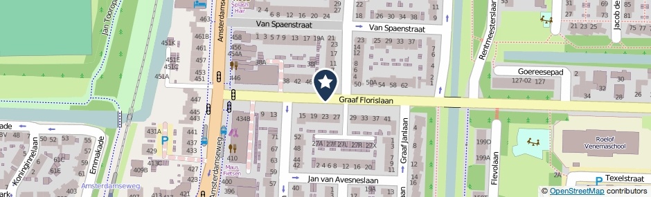 Kaartweergave Graaf Florislaan in Amstelveen