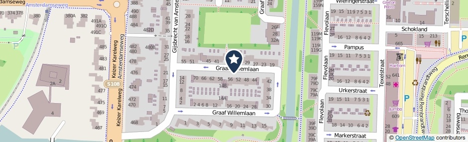 Kaartweergave Graaf Willemlaan in Amstelveen