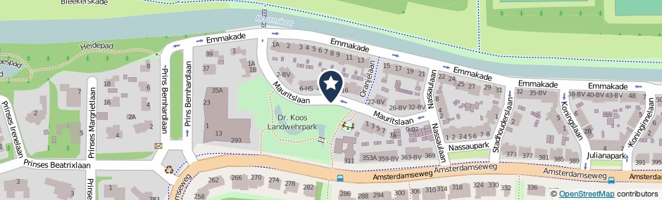 Kaartweergave Mauritslaan in Amstelveen