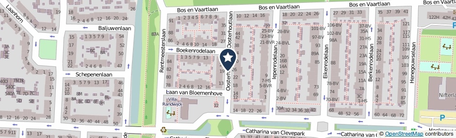 Kaartweergave Oosterhoutlaan in Amstelveen