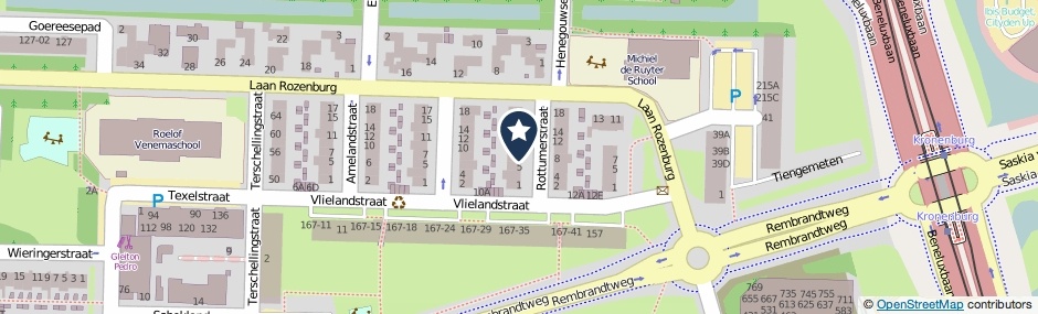 Kaartweergave Rottumerstraat 7 in Amstelveen