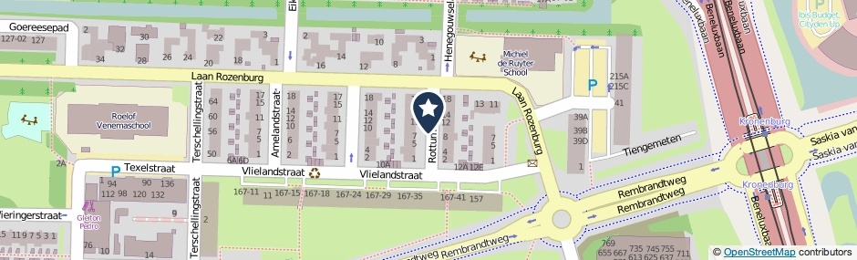 Kaartweergave Rottumerstraat in Amstelveen