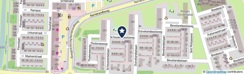 Kaartweergave Schouwensezijweg in Amstelveen