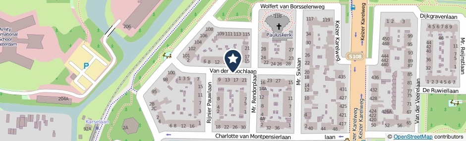 Kaartweergave Van Der Hoochlaan in Amstelveen