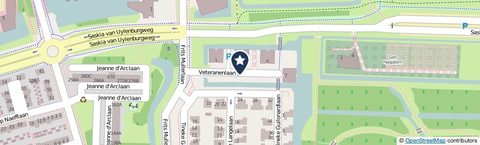 Kaartweergave Veteranenlaan in Amstelveen