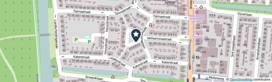 Kaartweergave Wilhelminaplein in Amstelveen