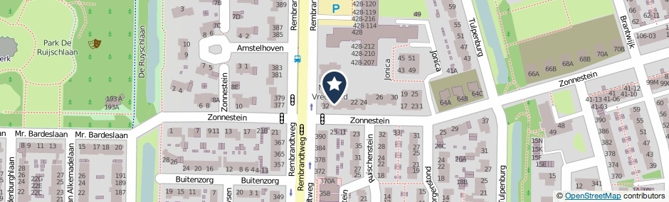 Kaartweergave Zonnestein 16 in Amstelveen
