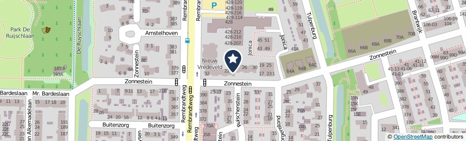 Kaartweergave Zonnestein 24 in Amstelveen