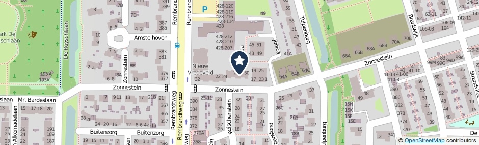 Kaartweergave Zonnestein 28 in Amstelveen