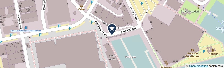Kaartweergave Aambeeldstraat in Amsterdam