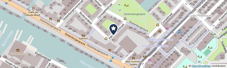 Kaartweergave Admiraliteitstraat in Amsterdam