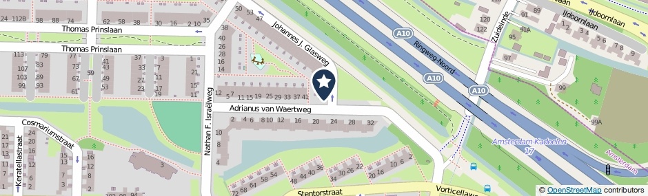Kaartweergave Adrianus Van Waertweg 43 in Amsterdam