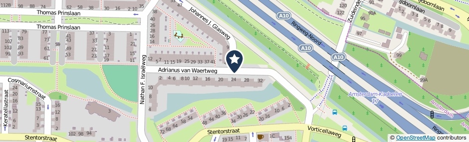 Kaartweergave Adrianus Van Waertweg in Amsterdam