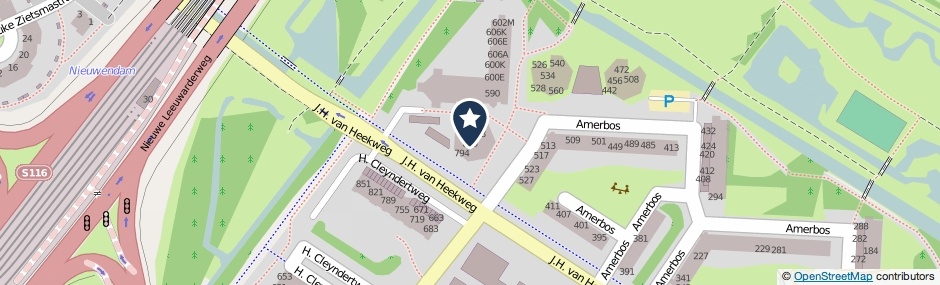 Kaartweergave Amerbos 806 in Amsterdam