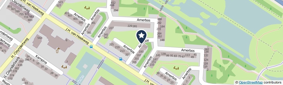 Kaartweergave Amerbos in Amsterdam