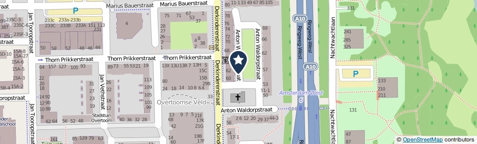 Kaartweergave Anton Waldorpstraat in Amsterdam