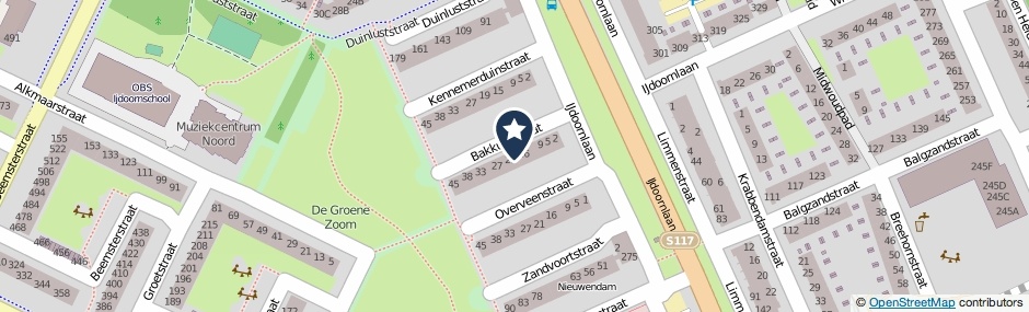 Kaartweergave Bakkumstraat 19 in Amsterdam
