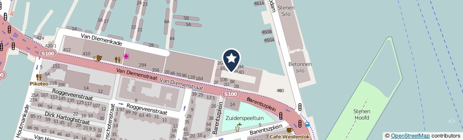 Kaartweergave Barentszplein 6-D in Amsterdam