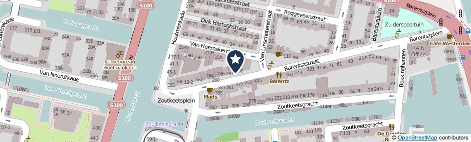 Kaartweergave Barentszstraat 182 in Amsterdam