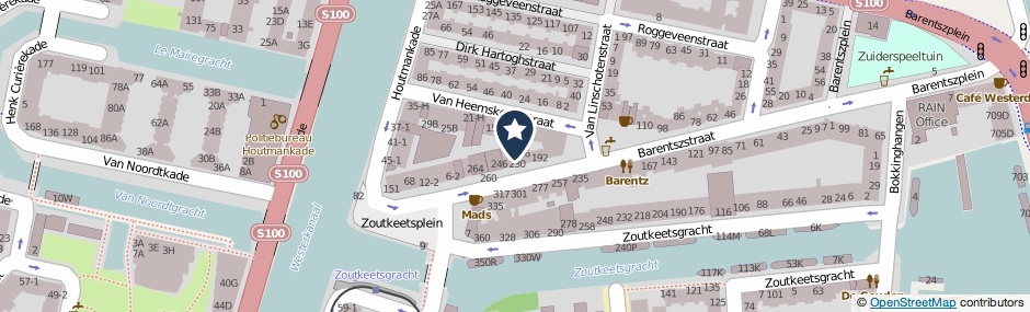 Kaartweergave Barentszstraat 226 in Amsterdam
