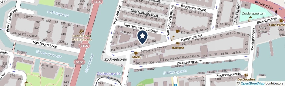 Kaartweergave Barentszstraat 244 in Amsterdam