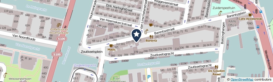 Kaartweergave Barentszstraat 247 in Amsterdam