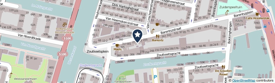 Kaartweergave Barentszstraat 267 in Amsterdam