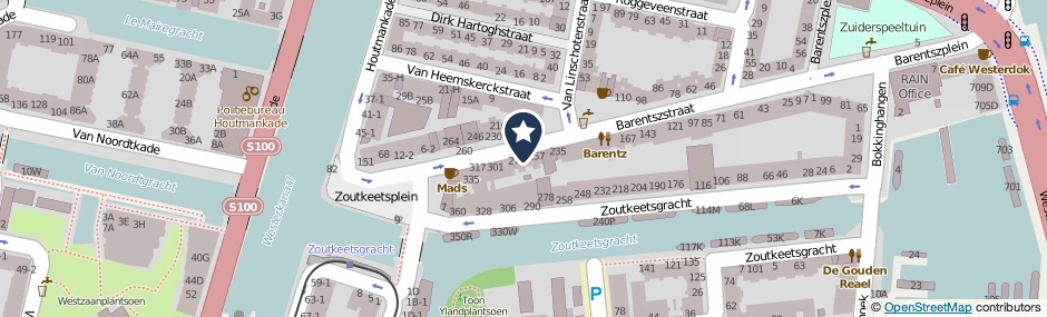 Kaartweergave Barentszstraat 271 in Amsterdam