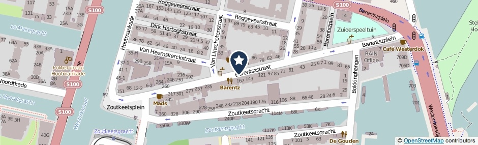 Kaartweergave Barentszstraat in Amsterdam