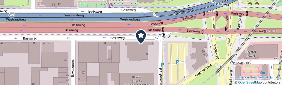 Kaartweergave Basisweg 27 in Amsterdam