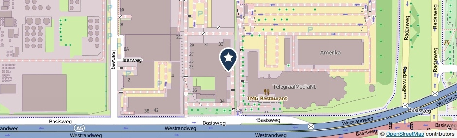 Kaartweergave Basisweg 34-A in Amsterdam