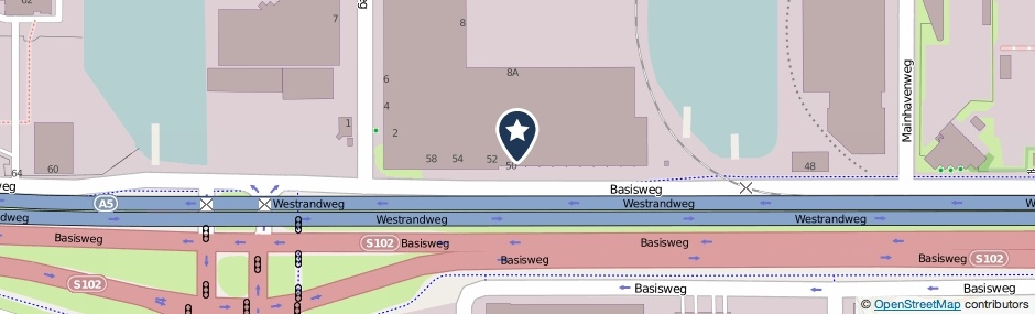 Kaartweergave Basisweg 50-A in Amsterdam