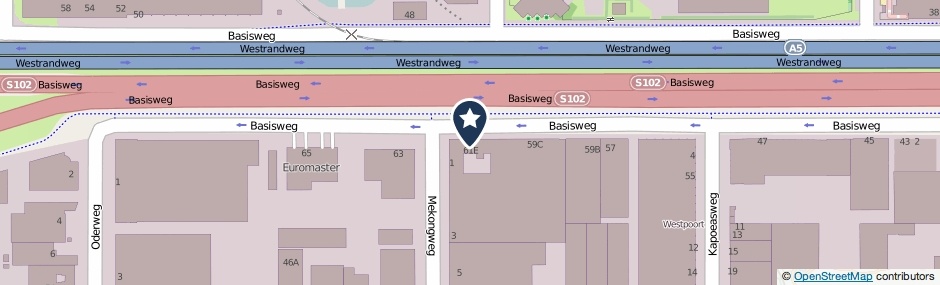 Kaartweergave Basisweg 61-A in Amsterdam