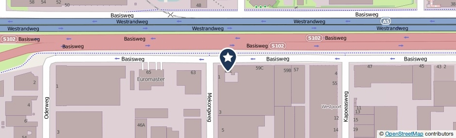 Kaartweergave Basisweg 61-C in Amsterdam