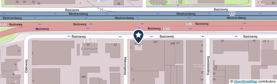 Kaartweergave Basisweg 61-V in Amsterdam