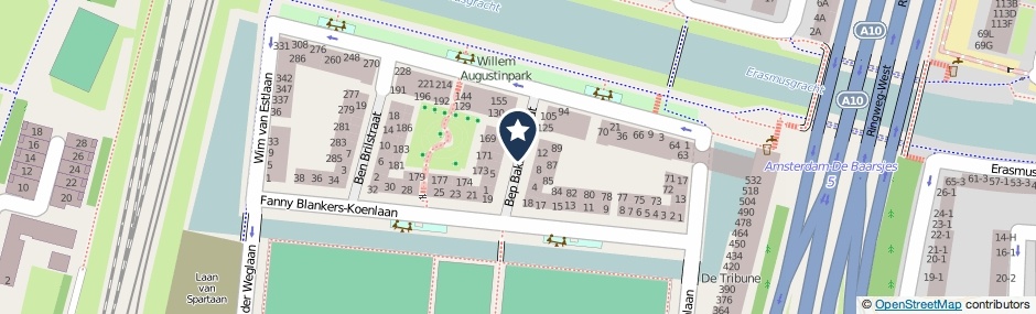 Kaartweergave Bep Bakhuysstraat in Amsterdam
