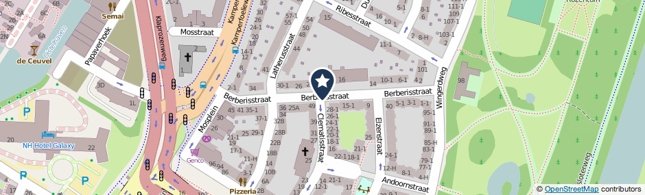 Kaartweergave Berberisstraat in Amsterdam