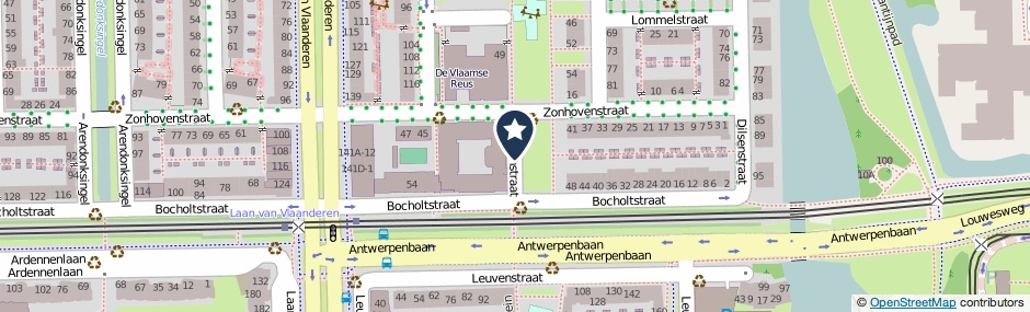 Kaartweergave Beringenstraat in Amsterdam