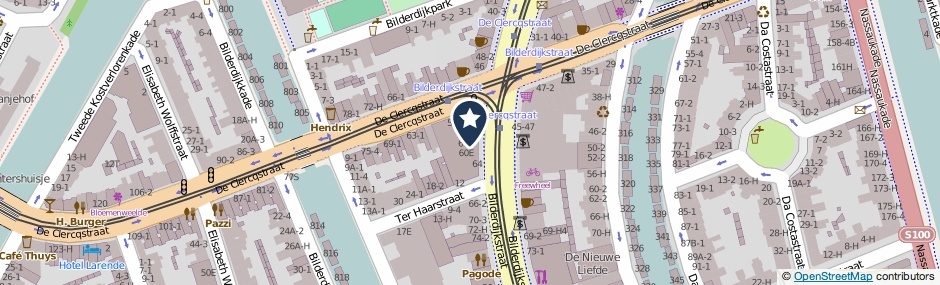 Kaartweergave Bilderdijkstraat 56-E in Amsterdam