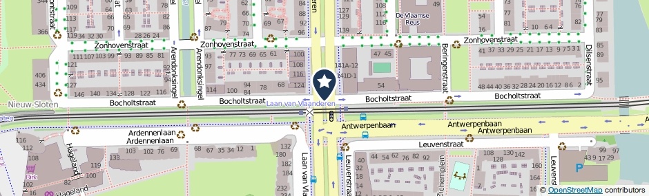 Kaartweergave Bocholtstraat in Amsterdam