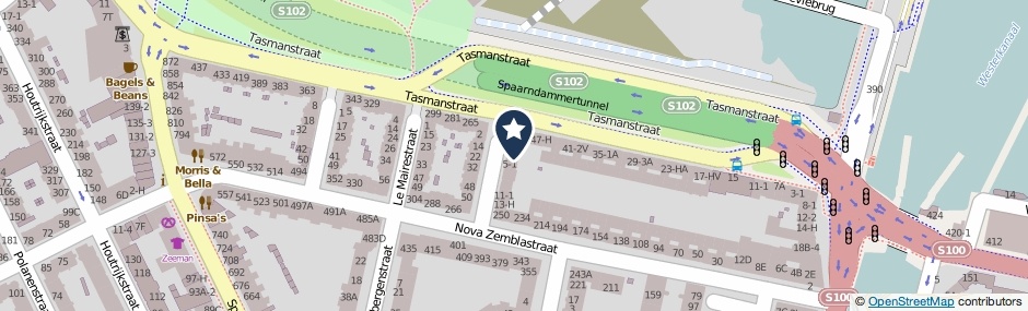 Kaartweergave Bontekoestraat 3-3 in Amsterdam