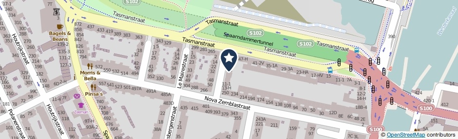 Kaartweergave Bontekoestraat 5-1 in Amsterdam