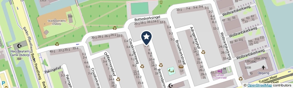 Kaartweergave Borrendammehof 1 in Amsterdam