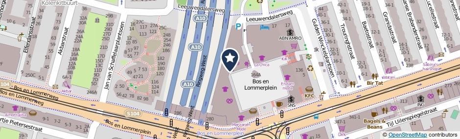 Kaartweergave Bos En Lommerplein 176 in Amsterdam