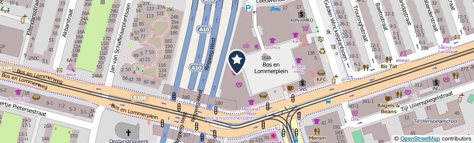 Kaartweergave Bos En Lommerplein 184 in Amsterdam