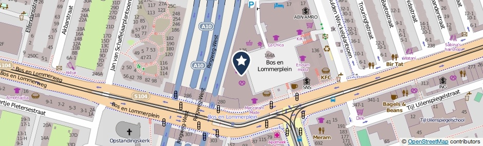 Kaartweergave Bos En Lommerplein 186 in Amsterdam