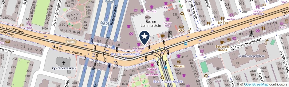 Kaartweergave Bos En Lommerplein 208 in Amsterdam